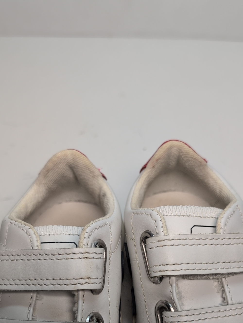 Kids toddler Esplar White leather Sneaker w/ Navy V Accent. unisex size 7 EU 23 - Picture 10 of 15